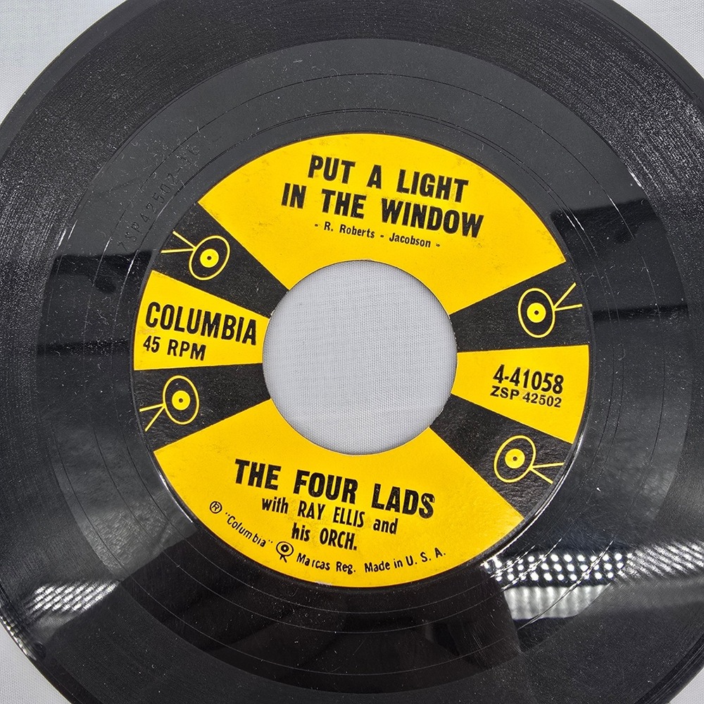 The Four Lads Put A Light In The Window 45 RPM‎ Columbia 4-41058 Vinyl Record